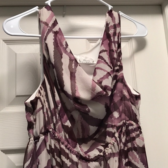 Abria Purple and White Drop Neck Cocktail Dress - Picture 2 of 4